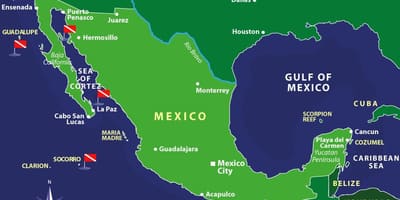Mappa del Messico isole