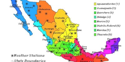 Mappa meteo del Messico