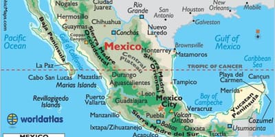 Messico montagne mappa