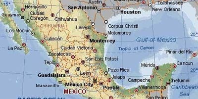 Mappa del Messico rovine