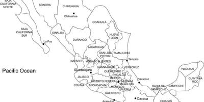 Messico mappa stampabile