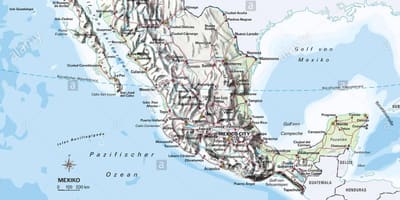Mappa del Messico oceano