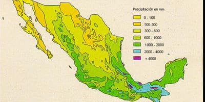 Mappa del Messico pioggia