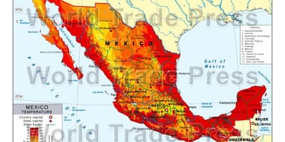 Mappa del Messico temperatura