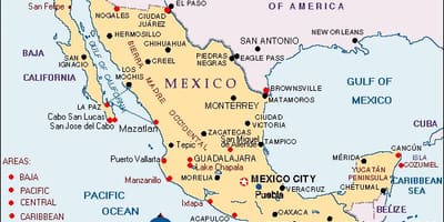 Messico mappa vacanze