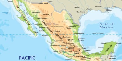 Mappa di montagne in Messico