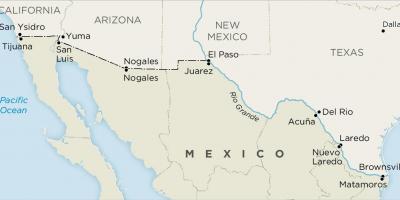 Noi e del confine con il Messico la mappa