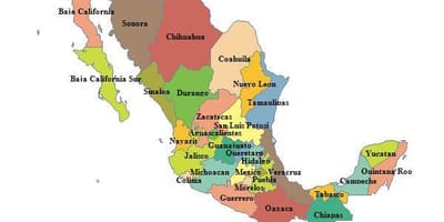 Mappa del Messico province