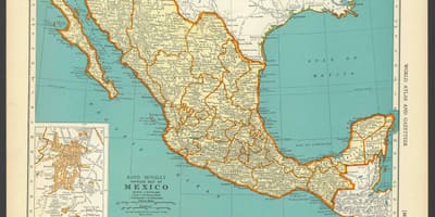 Vintage mappa del Messico